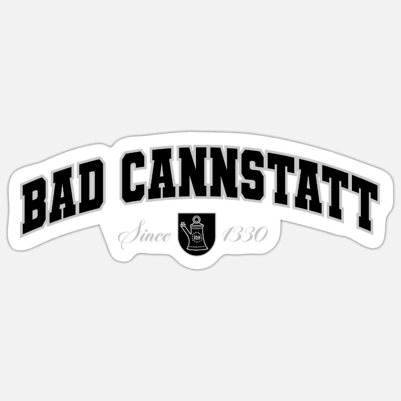 Bad Cannstatt - Sticker taille S (10 x 10 cm) - blanc mat