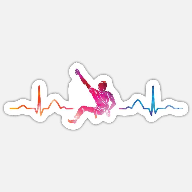 Boulderer Herzschlag Boulder Bouldern - Sticker Größe S (10 x 10 cm) - Mattweiß