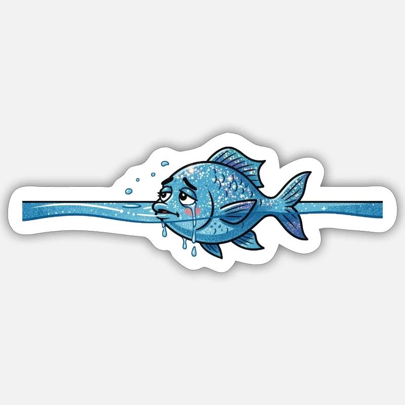 Poisson Créature marine Sticker taille S (10 x 10 cm)