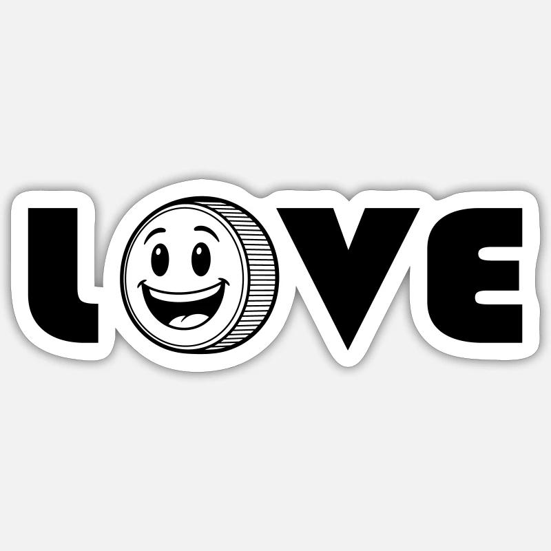 Liebe liebe - Sticker Größe S (10 x 10 cm) - Mattweiß