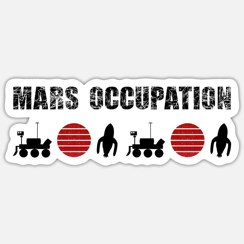 Double Mars Red Sun Constellation - Sticker size S (10 x 10 cm) - white matte