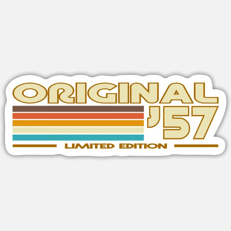 Rétro Stripes 70s Original57 - Sticker taille S (10 x 10 cm) - blanc mat