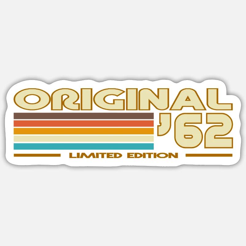 Retro 62 Rainbow - Sticker size S (10 x 10 cm) - white matte
