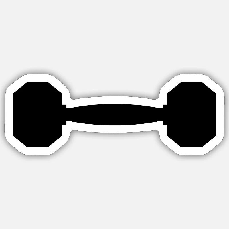 Hantel - Sticker Größe S (10 x 10 cm) - Mattweiß