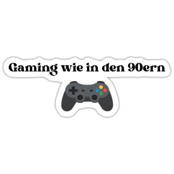 Gaming wie in den 90ern - Sticker Größe S (10 x 10 cm) - Mattweiß - Vorne