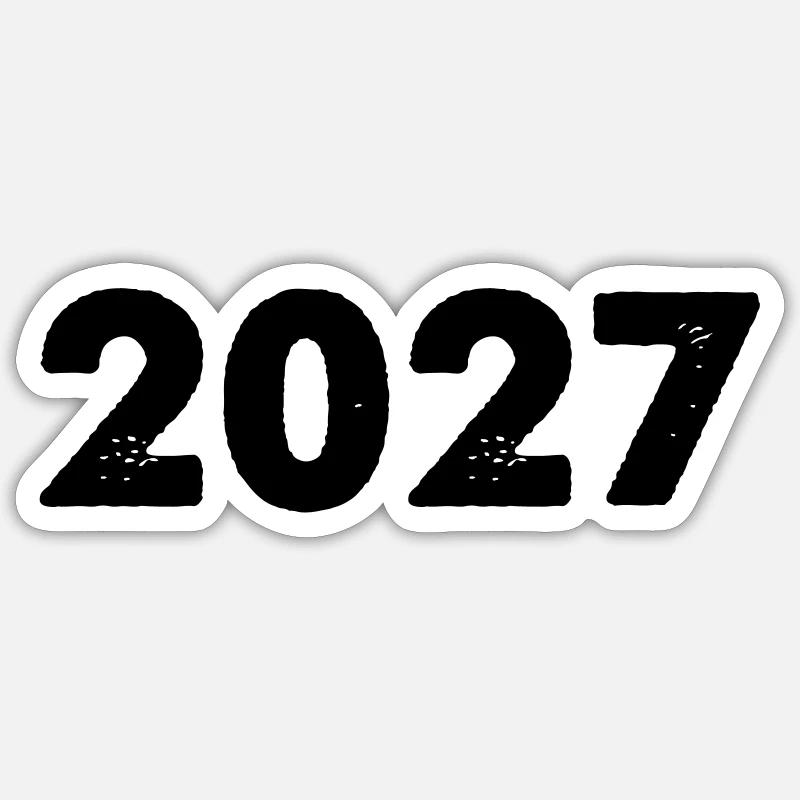 2027 - Sticker Größe S (10 x 10 cm) - Mattweiß