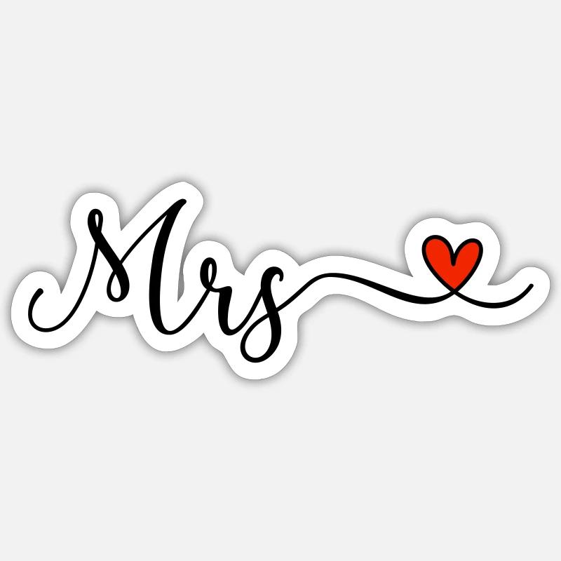 Mrs - Sticker Größe S (10 x 10 cm) - Mattweiß