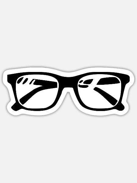 Brille Augenoptiker Geschenk Optiker - Sticker Größe S (10 x 10 cm) - Mattweiß