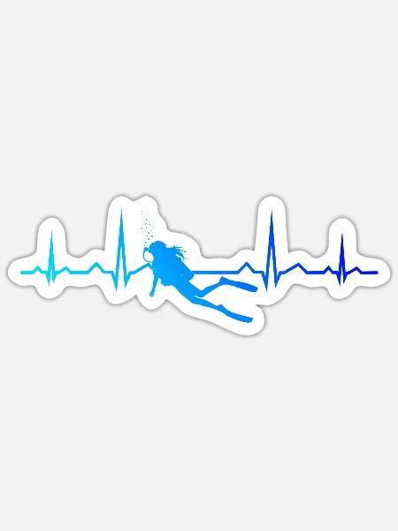 Geschenkidee für eine Freediverin mit Apnoetauchen - Sticker Größe S (10 x 10 cm) - Mattweiß