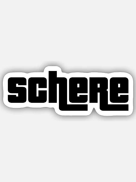 Schere schwarz - Sticker Größe S (10 x 10 cm) - Mattweiß
