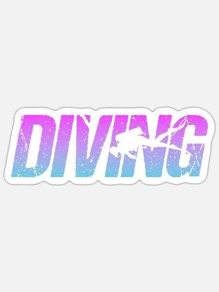 Tauchen Diving - Sticker Größe S (10 x 10 cm) - Mattweiß