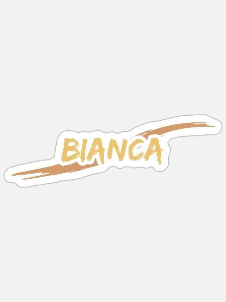 Bianca als Geschenk - Sticker Größe S (10 x 10 cm) - Mattweiß