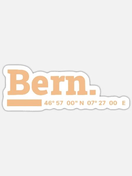 Bern Koordinaten - Sticker Größe S (10 x 10 cm) - Mattweiß