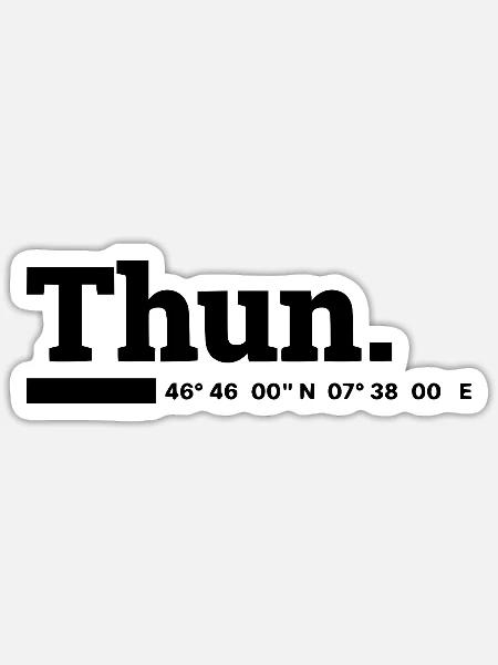 Thun Koordinaten - Sticker Größe S (10 x 10 cm) - Mattweiß