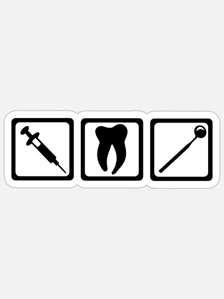Dentista - Sticker formato S (10 x 10 cm) - bianco opaco