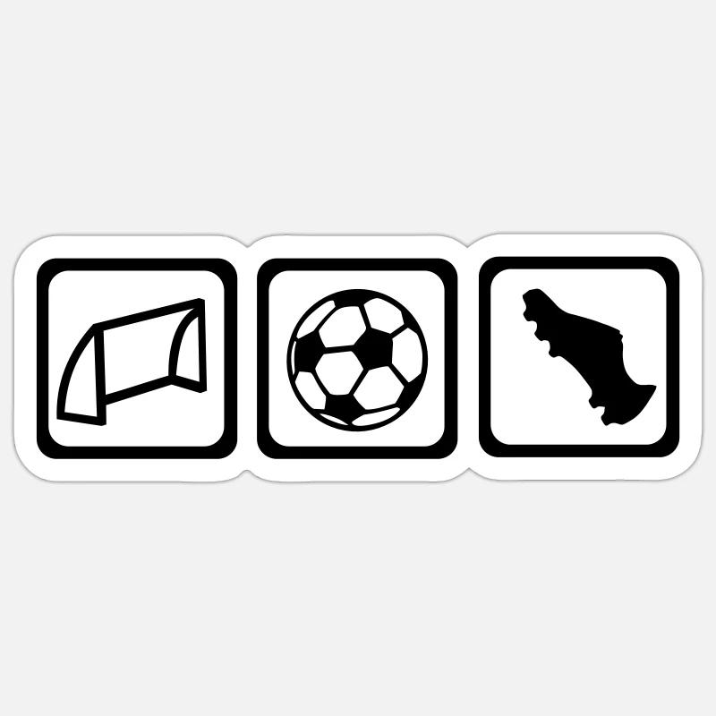 Fußball - Sticker Größe S (10 x 10 cm) - Mattweiß
