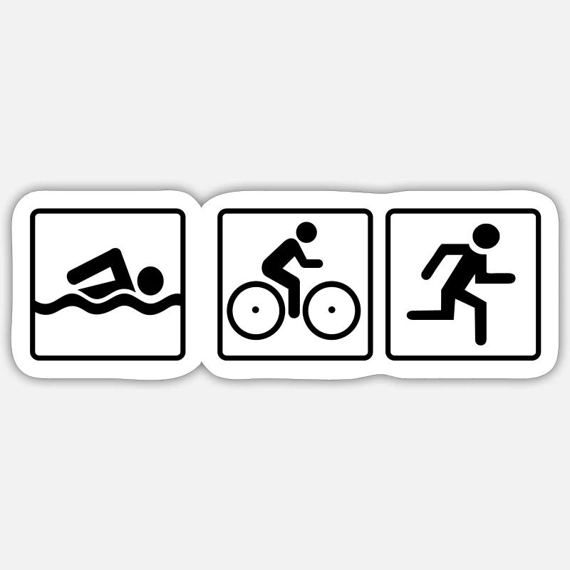 triathlon - Sticker Größe S (10 x 10 cm) - Mattweiß