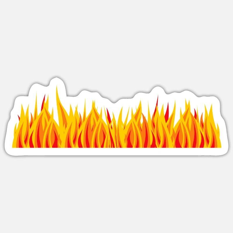 Hot fire 005 - Sticker taille S (10 x 10 cm) - blanc mat