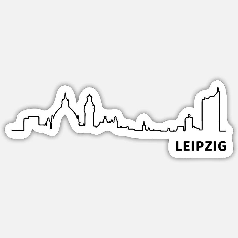 Leipzig - Sticker Größe S (10 x 10 cm) - Mattweiß