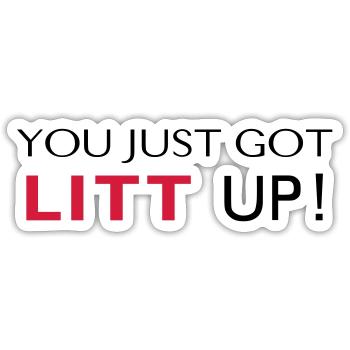 LITT UP! - Sticker Größe S (10 x 10 cm) - Mattweiß - Vorne