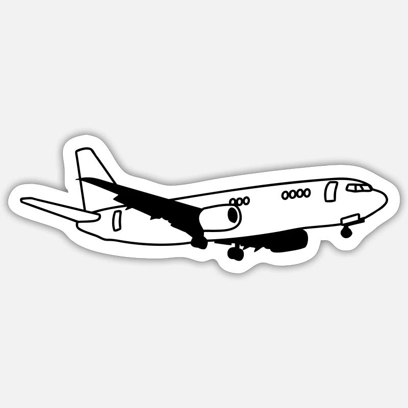 airplane - Sticker size S (10 x 10 cm) - white matte