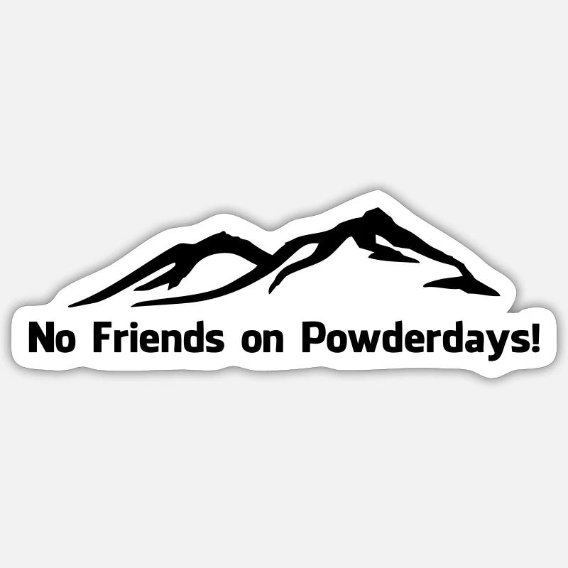 Amis de no sur Powderdays - Sticker taille S (10 x 10 cm) - blanc mat
