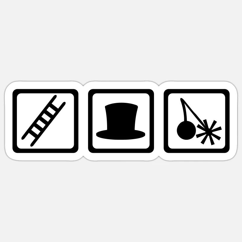 Ramoneur - Sticker taille S (10 x 10 cm) - blanc mat