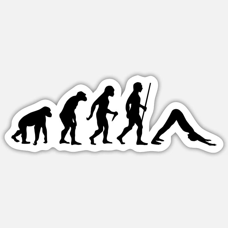 Evolution Yoga (Adho Mukha Svanasana) Sticker Größe S (10 x 10 cm)