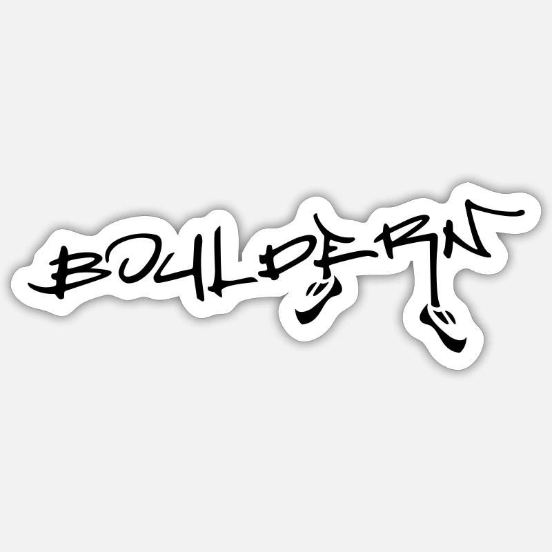 Bouldern - Sticker Größe S (10 x 10 cm) - Mattweiß