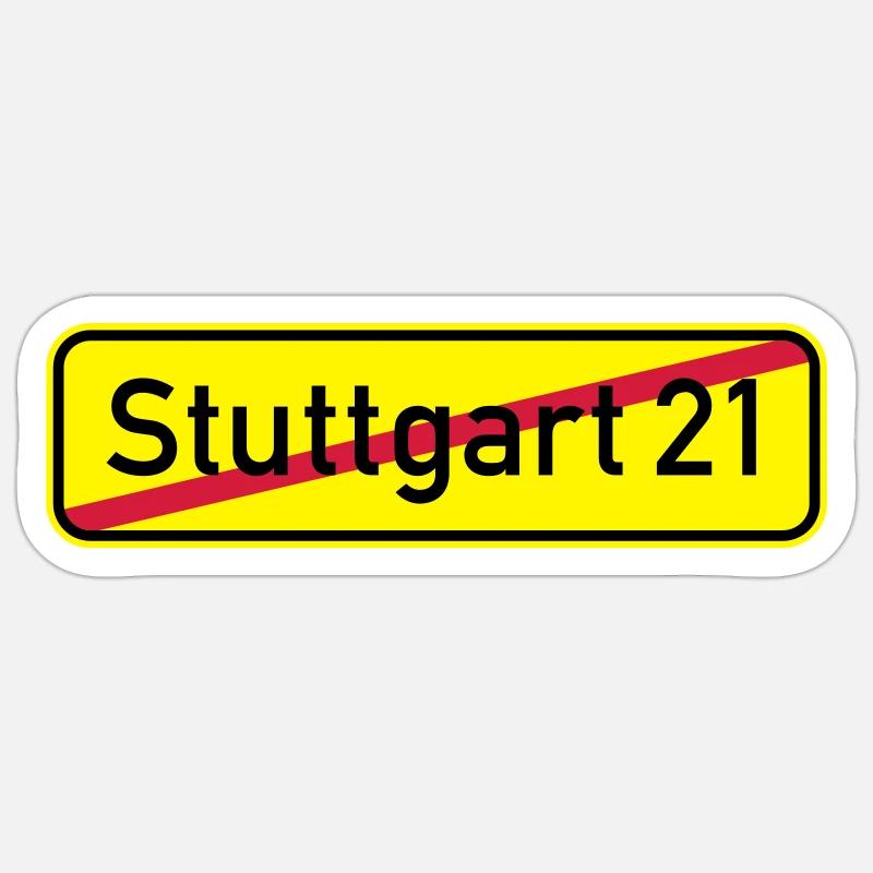 Stuttgart 21 - Sticker size S (10 x 10 cm) - white matte