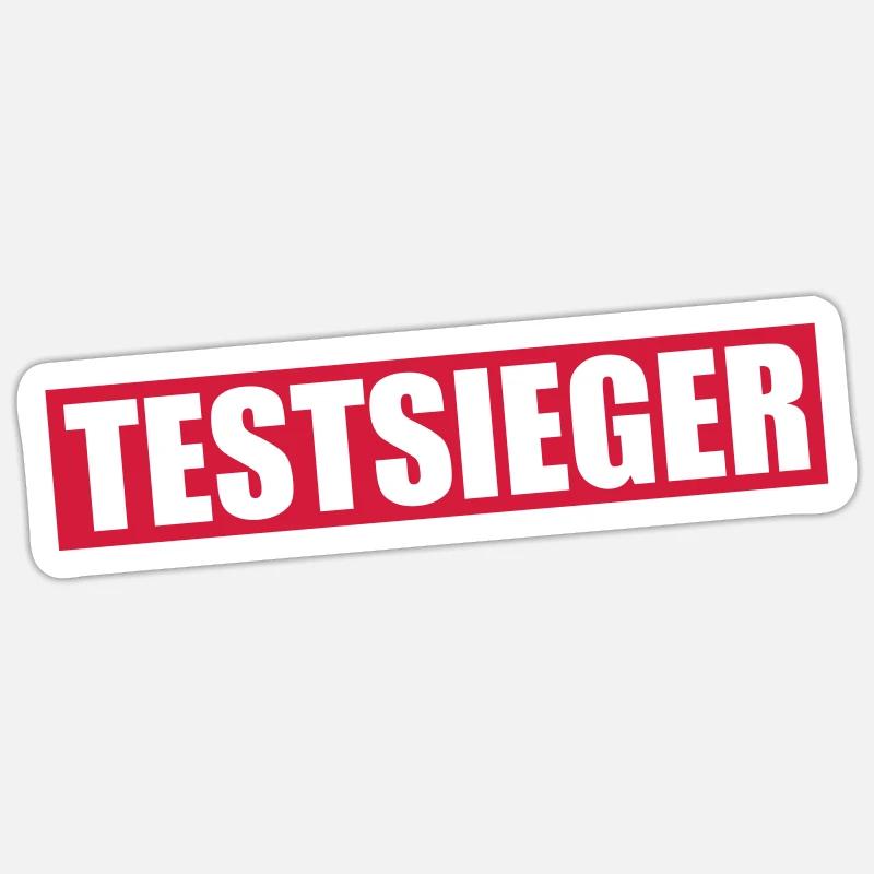 testsieger_1c - Sticker Größe S (10 x 10 cm) - Mattweiß