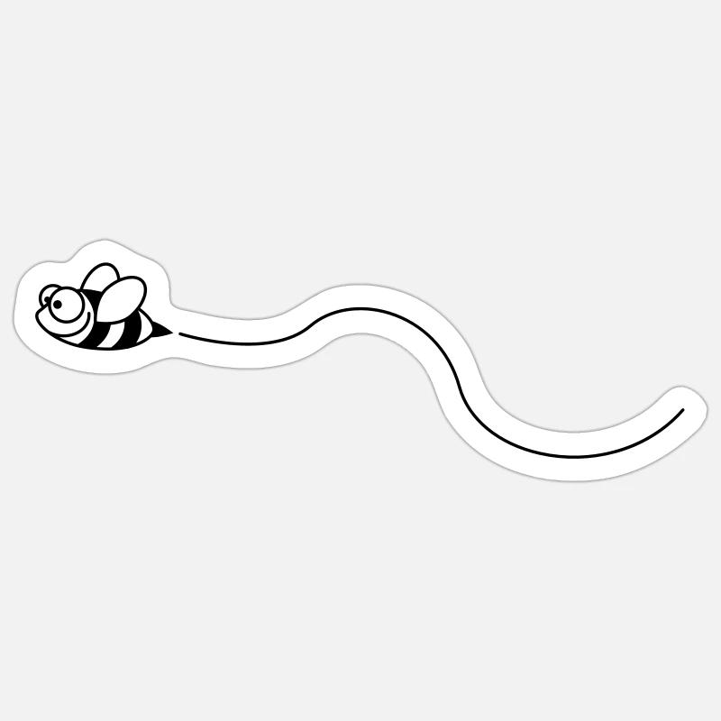 biene_1c - Sticker Größe S (10 x 10 cm) - Mattweiß
