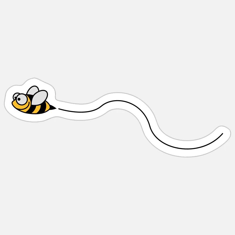 biene_3c - Sticker size S (10 x 10 cm) - white matte