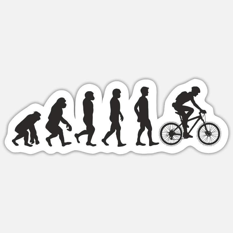 Evolution Bicycle - Sticker size S (10 x 10 cm) - white matte