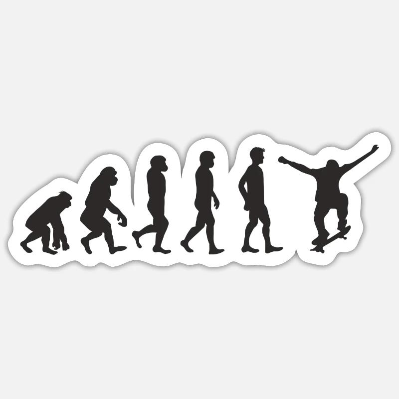 Evolution Skater - Sticker size S (10 x 10 cm) - white matte