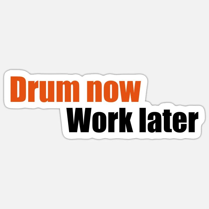 drums - Naklejka rozmiar S (10 x 10 cm) - biały matowy
