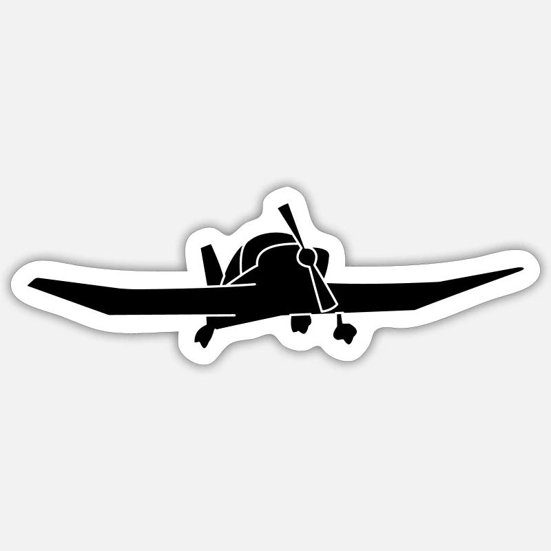 DR400 Robin Flugzeug Geschenk - Sticker Größe S (10 x 10 cm) - Mattweiß