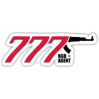 96 KGB AGENT 777 Stern Russland Russia звезда - Sticker Größe S (10 x 10 cm) - Mattweiß - Vorne