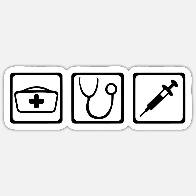 Krankenschwester Arzt Sticker Größe S (10 x 10 cm)