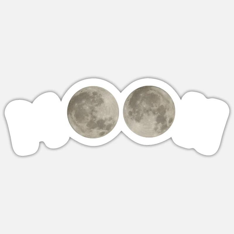 Moon - Sticker Größe S (10 x 10 cm) - Mattweiß