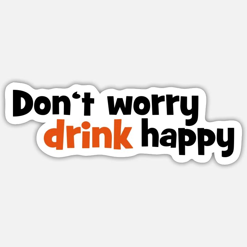 Boire - Sticker taille S (10 x 10 cm) - blanc mat