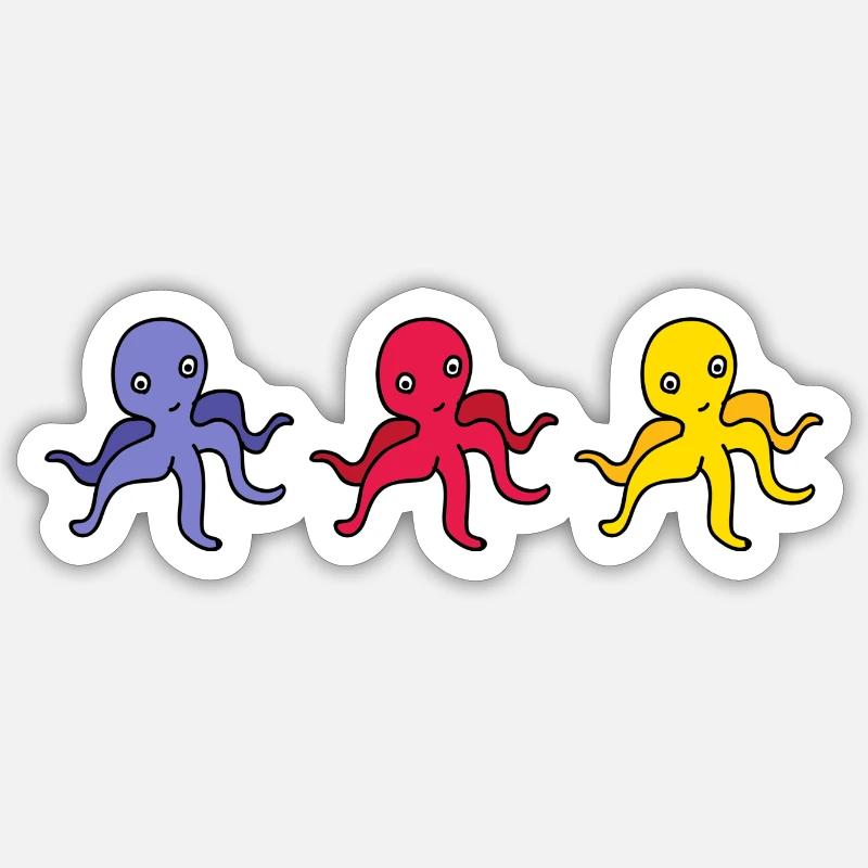 squid giant octopus octopus octopus squid sepia fish Sticker size S (10 x 10 cm)