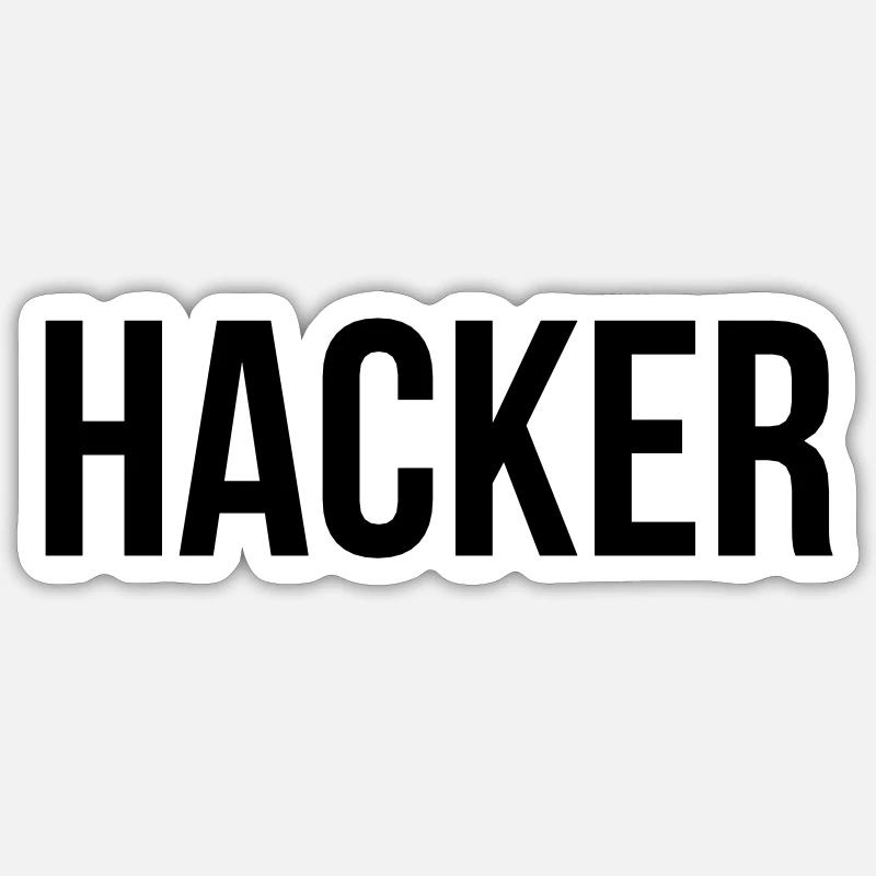 Hacker - Sticker Größe S (10 x 10 cm) - Mattweiß