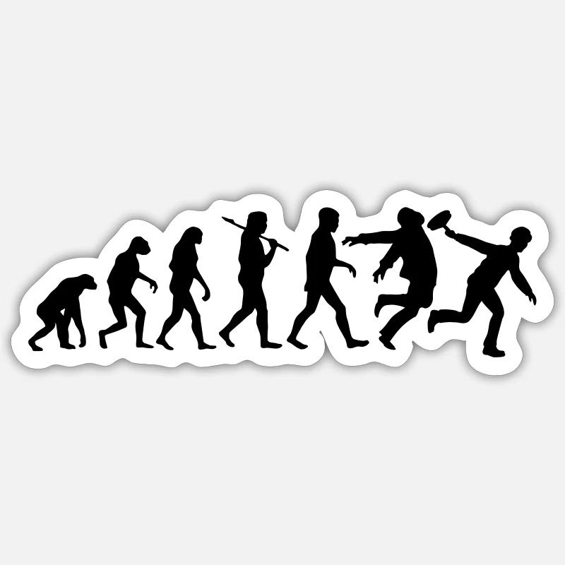 Evolution Eisstockschießen lustig Sticker Größe S (10 x 10 cm)