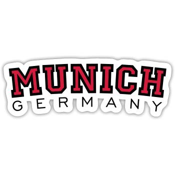 München Munich Germany (Schwarz/Rot) - Sticker Größe S (10 x 10 cm) - Mattweiß - Vorne