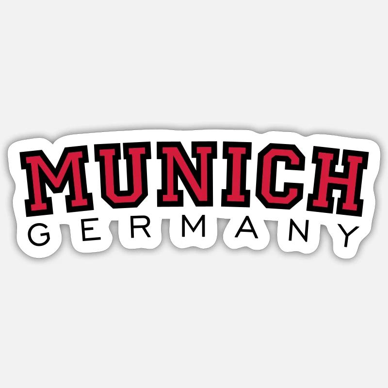 Munich Germany - Sticker size S (10 x 10 cm) - white matte