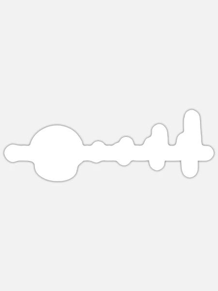 Fußball Herzschlag - Sticker Größe S (10 x 10 cm) - Mattweiß