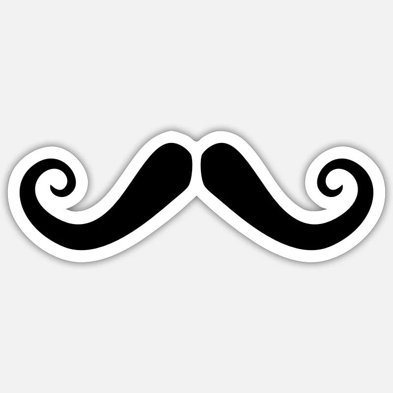 Moustache - Sticker taille S (10 x 10 cm) - blanc mat