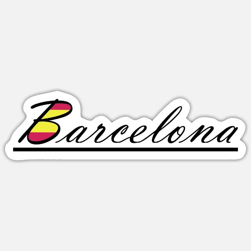 Barcelone - Sticker taille S (10 x 10 cm) - blanc mat