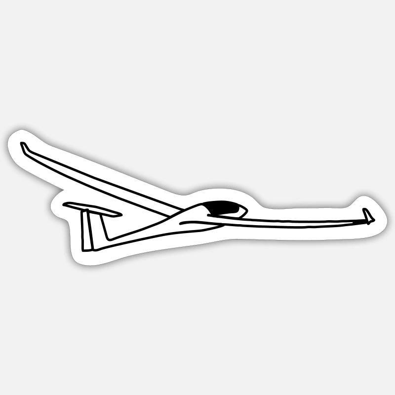 Glider glider glide cadeau - Sticker taille S (10 x 10 cm) - blanc mat